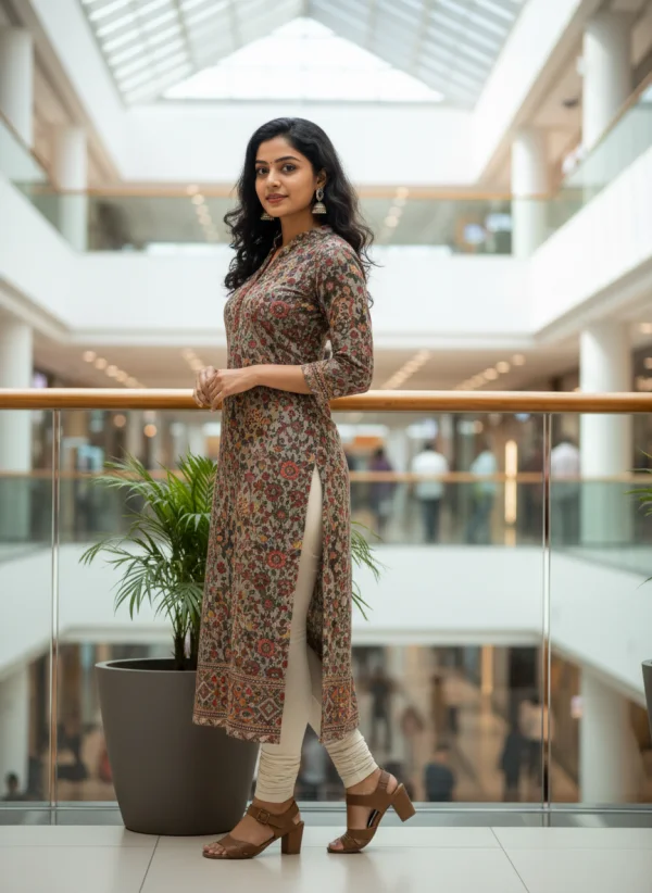 Elegant Floral Kurti: Stylish Indian Fashion