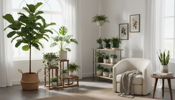 Indoor plant aesthetic corner 1