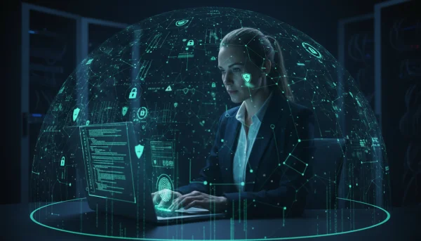 Cybersecurity concept with professional... 1