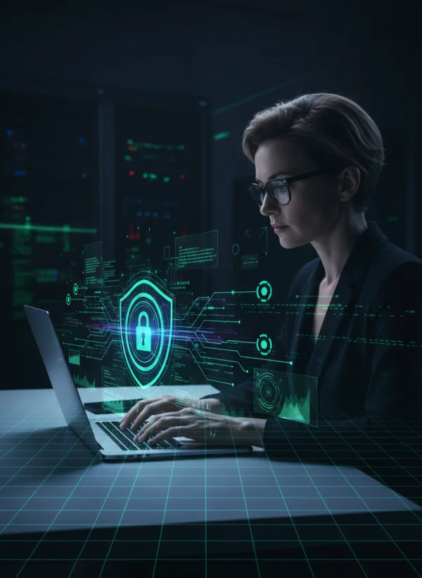 Cybersecurity concept with professional... 1