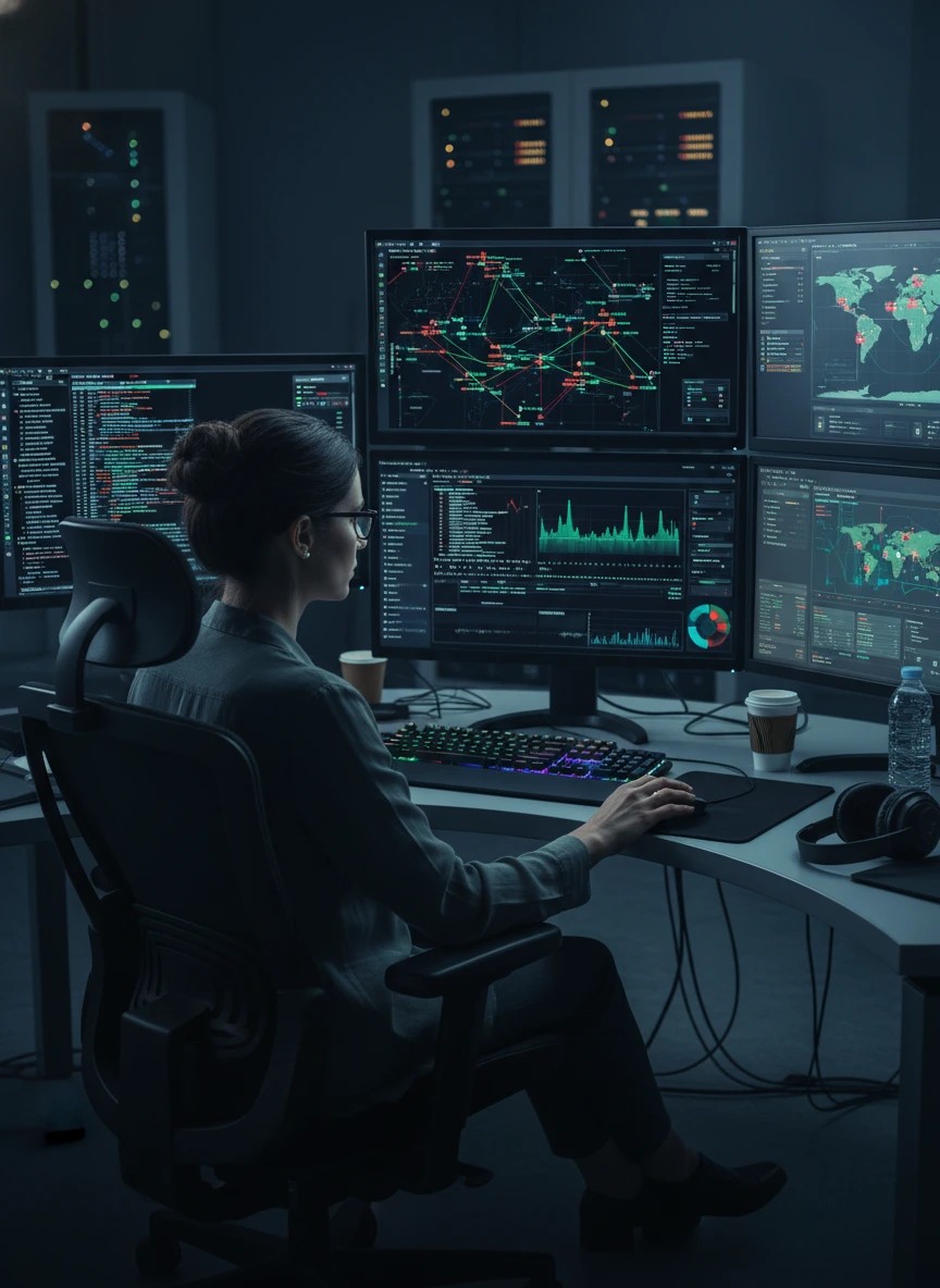 IT security specialist monitoring system... 1