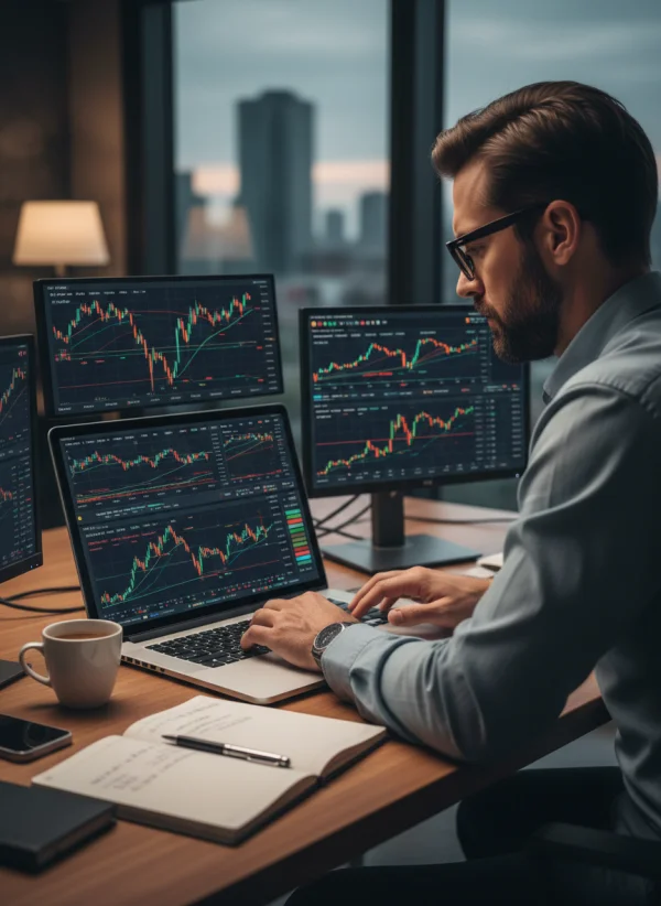 Professional analyzing cryptocurrency ch... 1