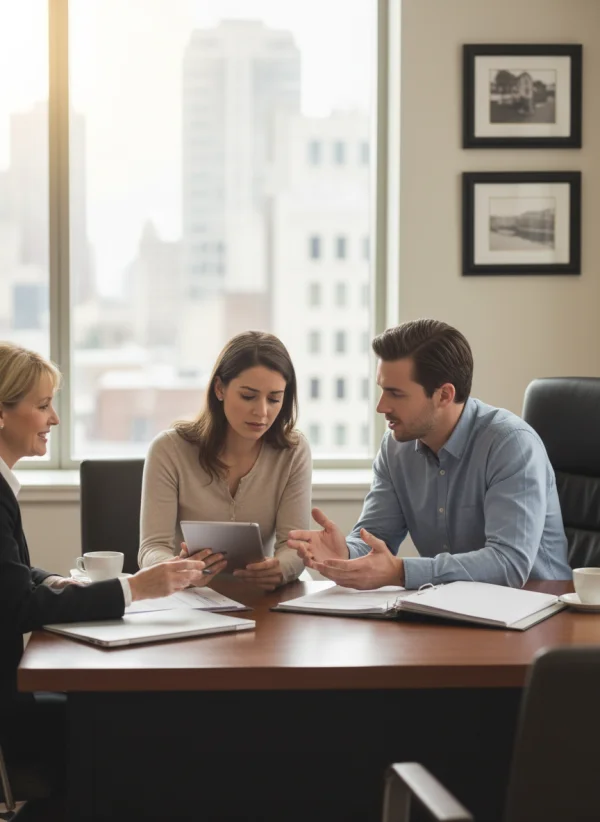 Couple discussing home loan eligibility 1