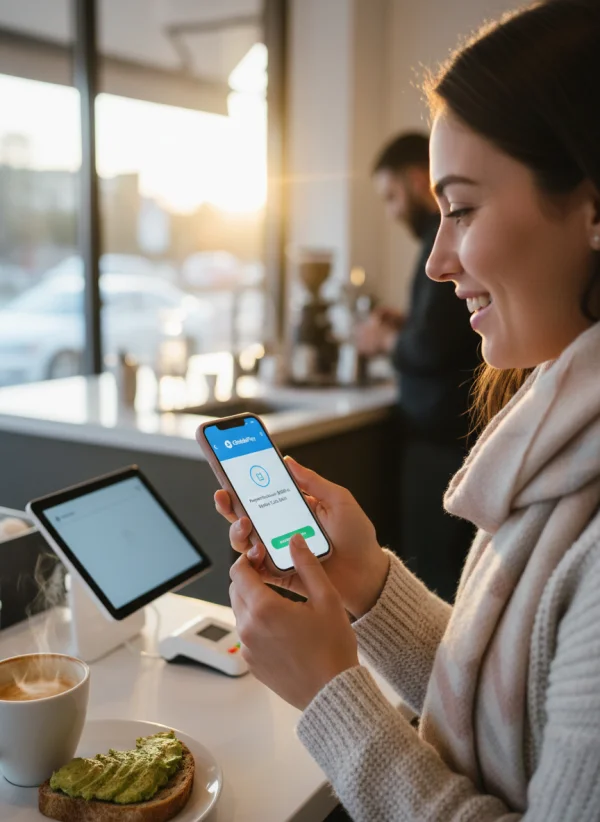 Woman making digital payment via smartph... 1