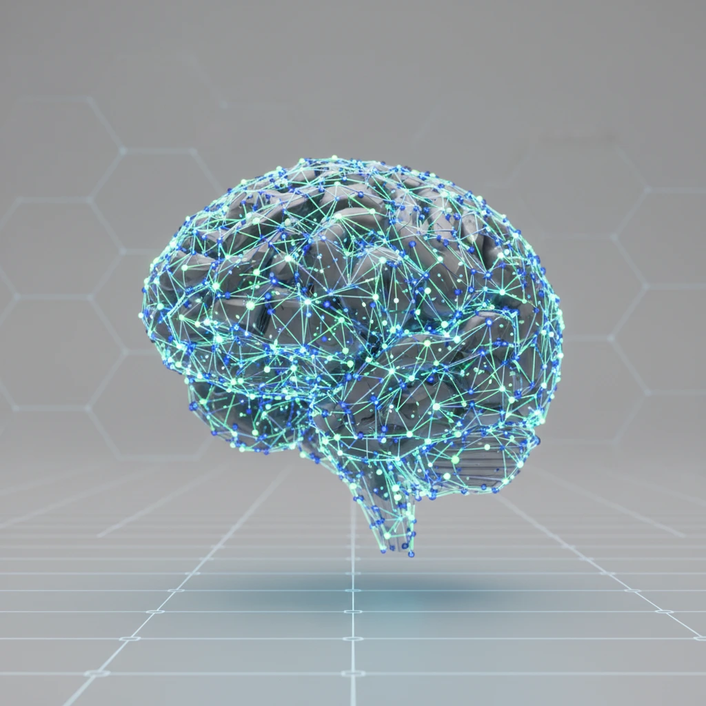 A 3D rendered artificial intelligence br... 1