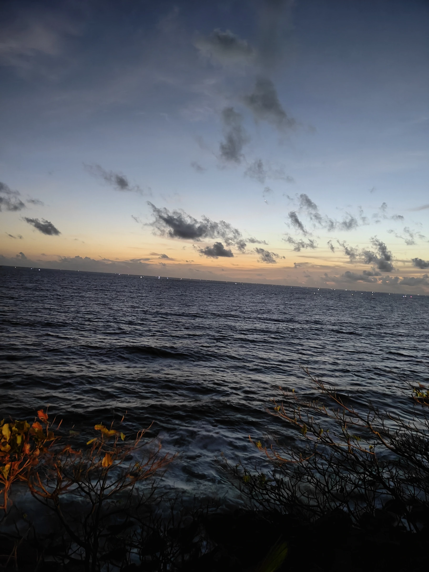 Serene Sunset Horizon over Calm Sea