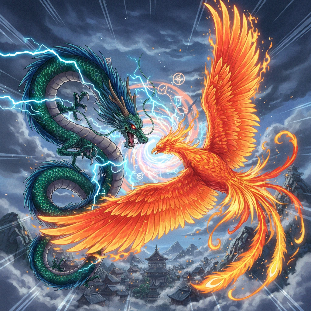 Dragon and Phoenix Anime Epic Fight