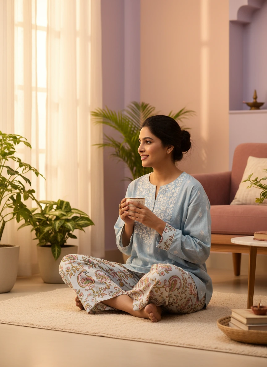 Indian woman wearing comfortable c... 1