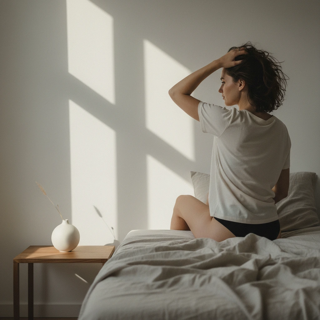 Minimalist bedroom lifestyle shoot of a... 3