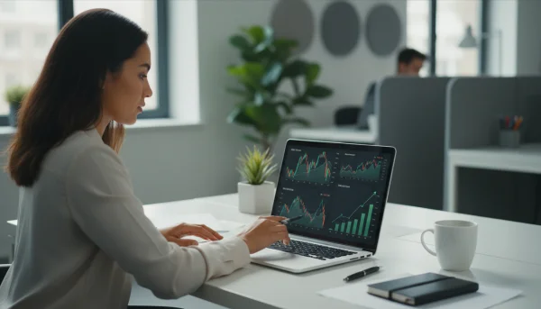 Young professional analyzing financial g... 2