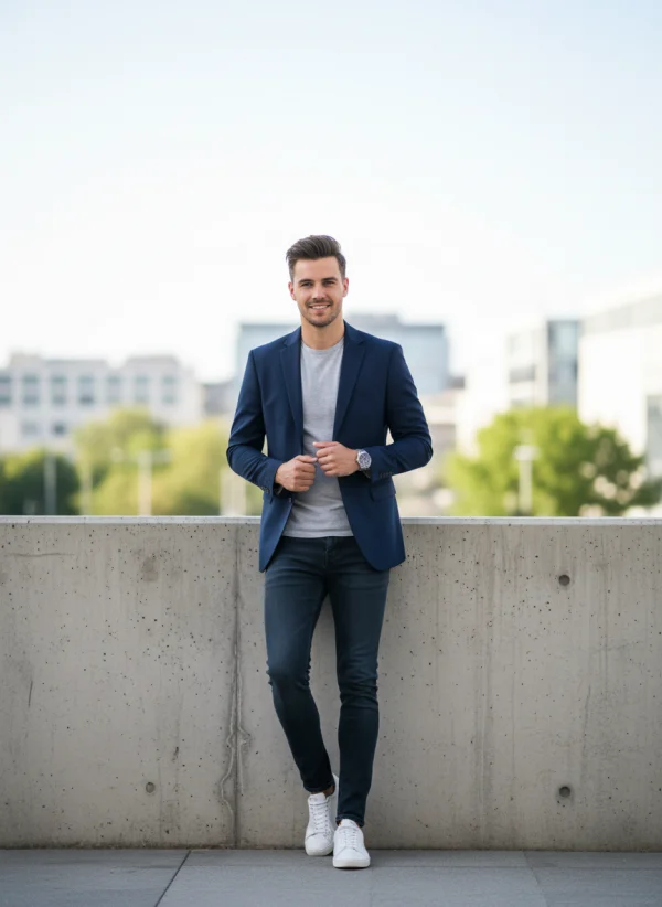 Confident young man wearing smart casual... 1