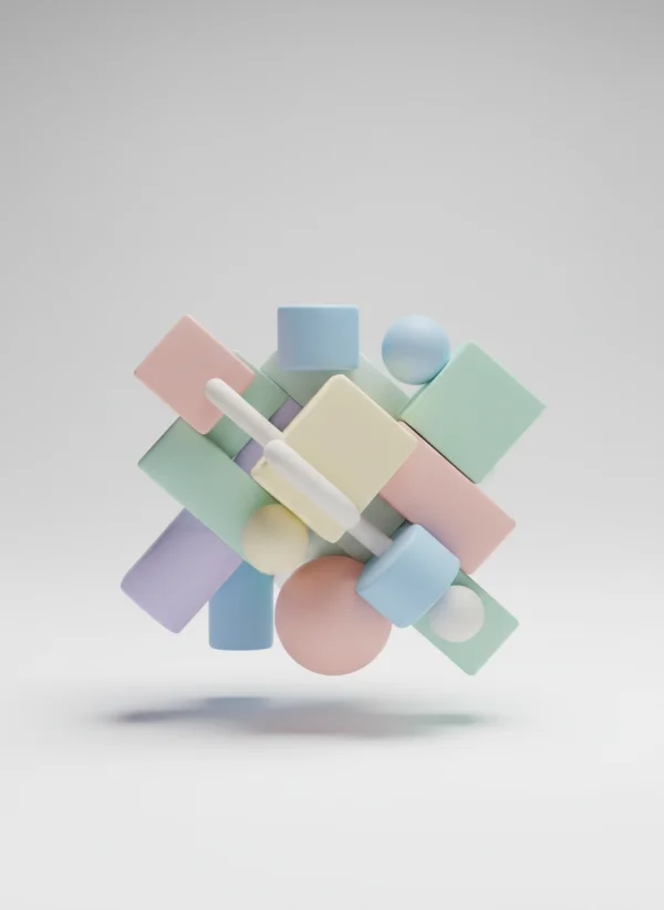 Modern 3D geometric abstract shapes, sof... 1